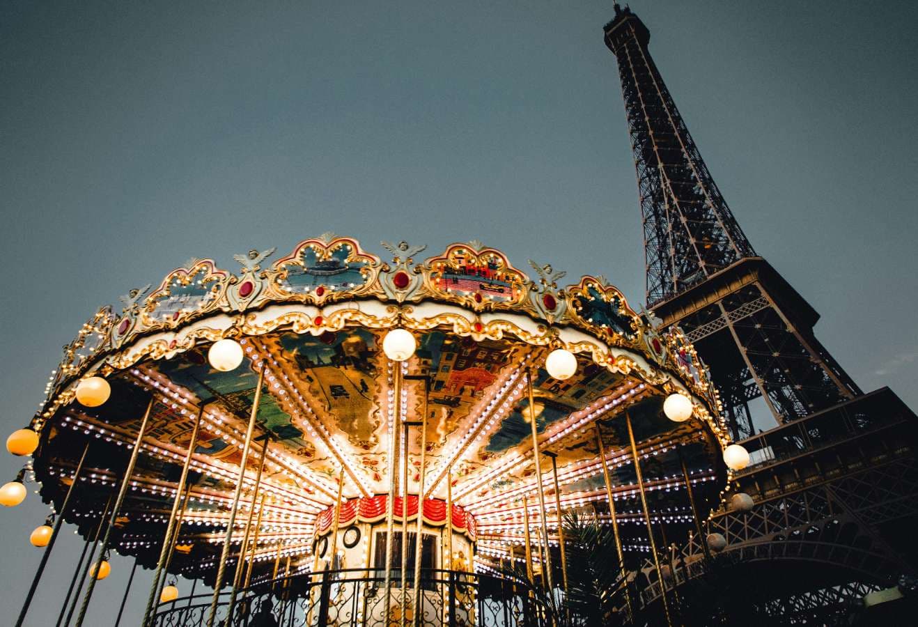 Paris city skyline with Eiffel Tower