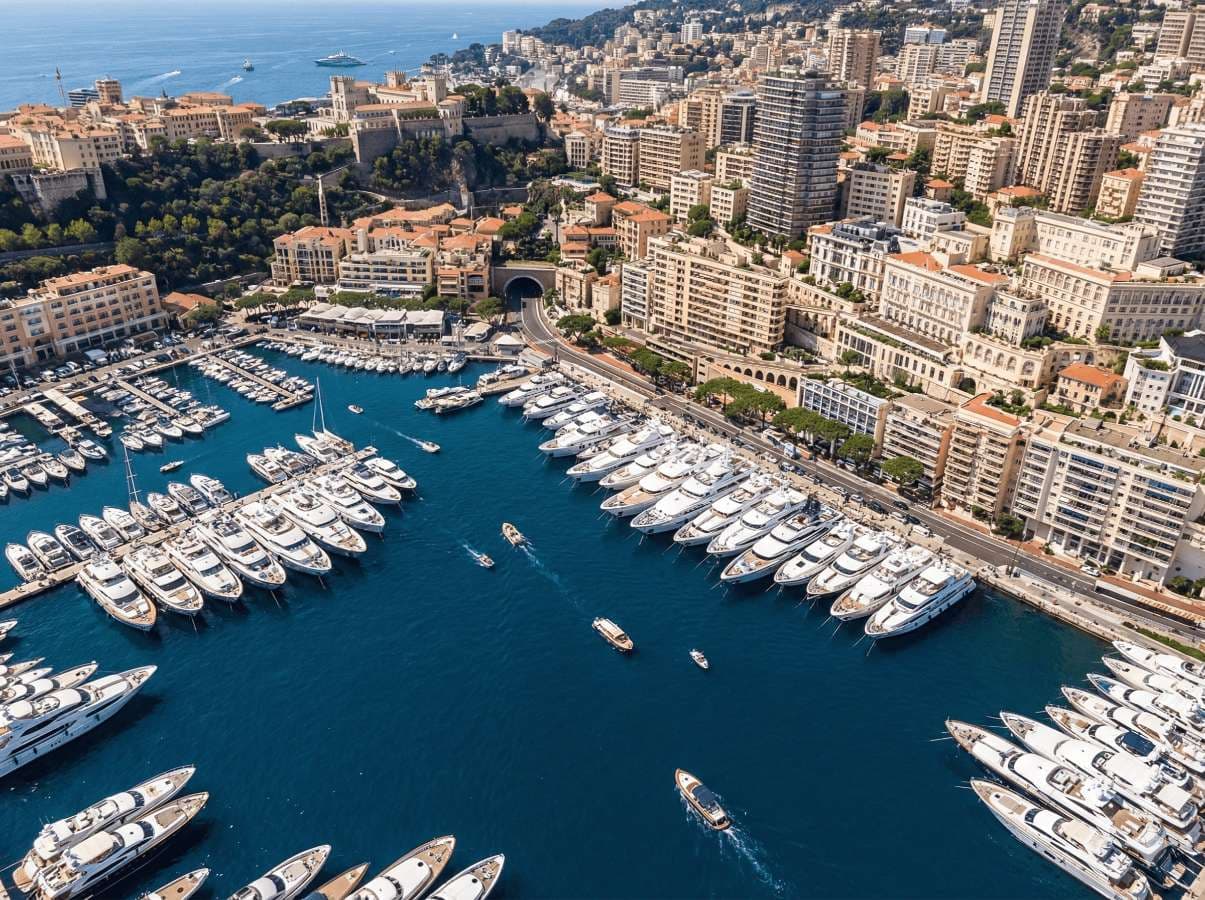 Monaco harbor with yachts