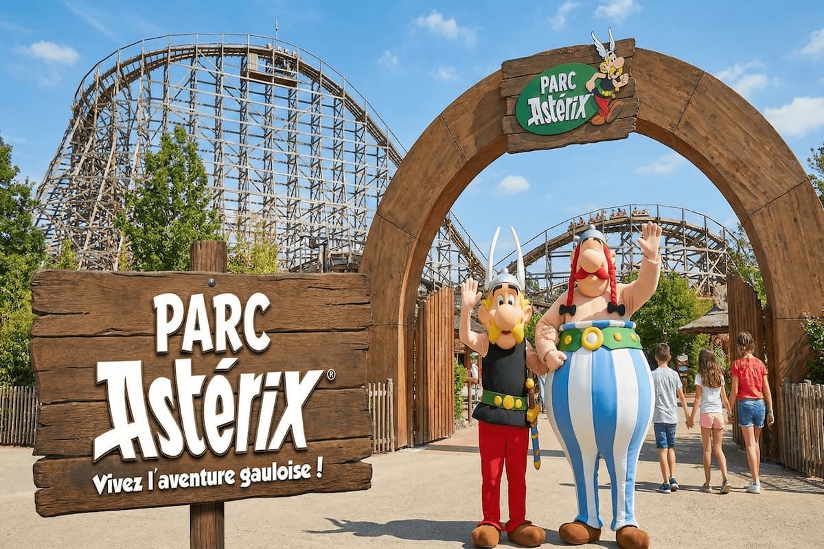 Parc Astérix theme park skyline